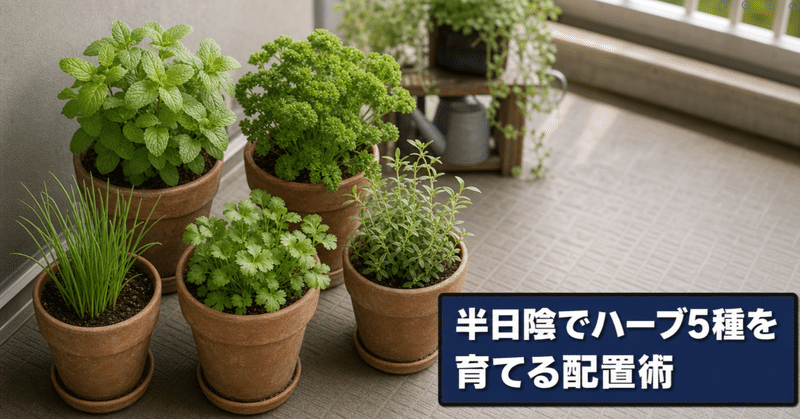 ベランダの半日陰で育てるハーブ配置ガイド